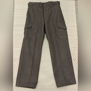Vintage C.C. Filson Mackinaw Wool Field Cargo Pants Green Men's Size 32 USA Made